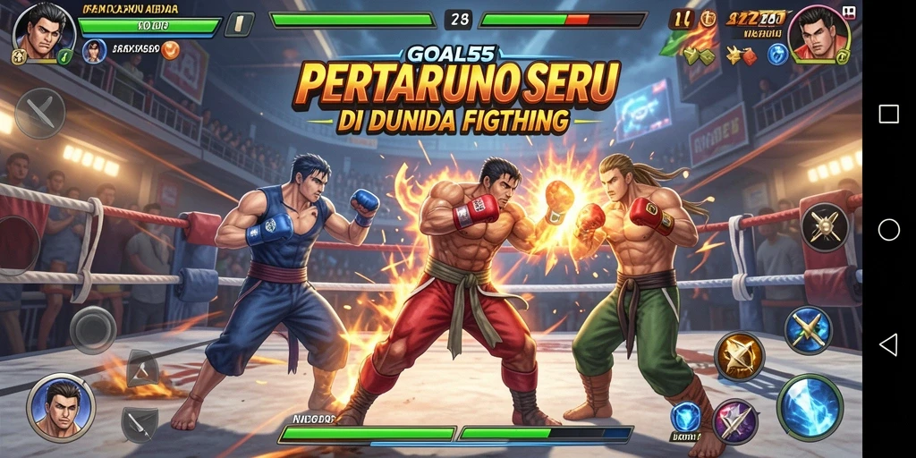 Screenshot GOAL55 menampilkan pertarungan aksi mendebarkan.